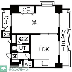 アクセス天神 1DKの間取図画像