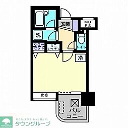 アルファコンフォート福岡西新 1Kの間取図画像