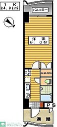 ロイヤル日赤通80 1Kの間取図画像