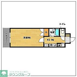 タイタス原 1Kの間取図画像