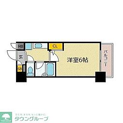 エスリード天神第2 1Kの間取図画像