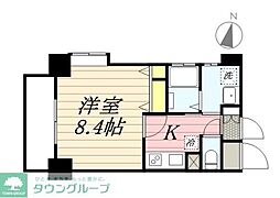 キルンズ西新 1Kの間取図画像