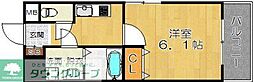 パシフィックコート六本松 1Kの間取図画像
