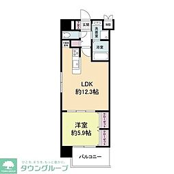 グランパーク天神 1LDKの間取図画像