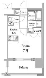 エンクレスト薬院大通 1Kの間取図画像