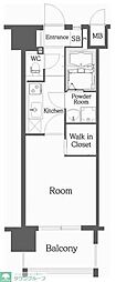 エンクレスト天神メルス2 1Kの間取図画像
