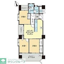 ロワールマンション大濠2 3LDKの間取図画像