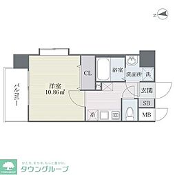 S-FORT姪浜 1Kの間取図画像