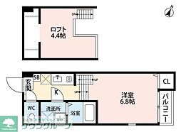 グランティア1 1Kの間取図画像
