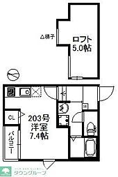 Nexus賀茂 734 ワンルームの間取図画像