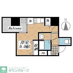 リード桜坂 ワンルームの間取図画像