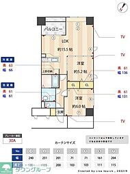 グランパーク天神 2LDKの間取図画像