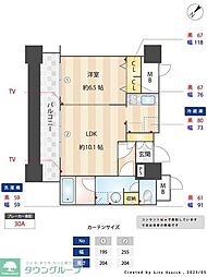 KDXレジデンス大濠ハーバービュータワー 1LDKの間取図画像