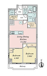 ローズコーポ新大阪5 2LDKの間取図画像