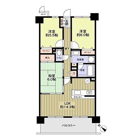 3LDK 間取り