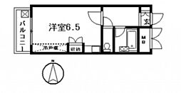 ハイソサエティ宝町 8階ワンルームの間取り