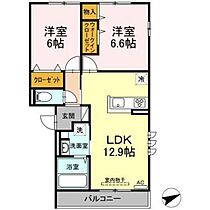 VILLA CITY　C棟  ｜ 広島県広島市安佐南区山本2丁目（賃貸アパート2LDK・2階・58.37㎡） その2