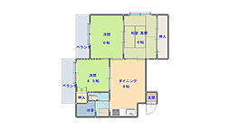 マスダビル 4階3DKの間取り