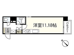 レガロ出汐 2階ワンルームの間取り