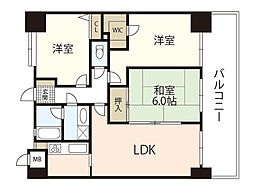 パークヒルズ中須公園 8階3LDKの間取り