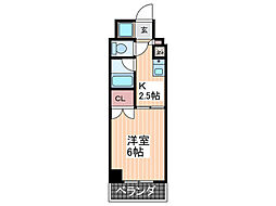 稲田第二ビル 3階1Kの間取り