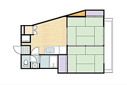トラストβ 2DKの間取図画像