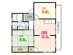 メゾンいちば　Ａ棟 2階2LDKの間取り