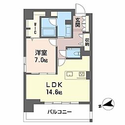 シャーメゾンステージ中央通り 6階1LDKの間取り