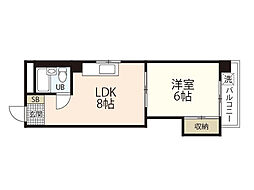 大松己斐ビル 4階1LDKの間取り