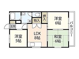 ソフィアコート古江西町 4階3LDKの間取り