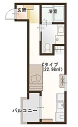 PREGO（プレーゴ）城内 1階ワンルームの間取り