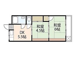 第一住田ビル 1階2DKの間取り