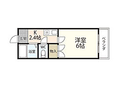 ルーラル・エヌ 1階1Kの間取り