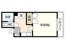 チェリーヒルズハラダ 2階1Kの間取り