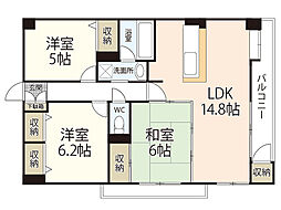 アスティオン早稲田 4階3LDKの間取り