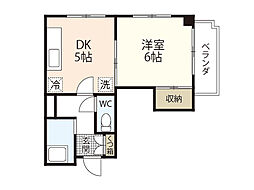 皆実ビル 4階1DKの間取り