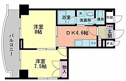 サンビレッジ段原 9階2DKの間取り