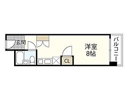 サンライズ広島 ワンルームの間取図画像