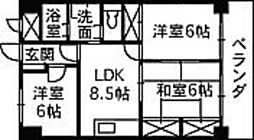 ロイヤルビュー 5階3LDKの間取り