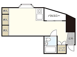 喜代ビル ワンルームの間取図画像
