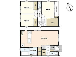 JR芸備線 矢賀駅 徒歩23分の賃貸一戸建て 3LDKの間取り