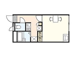レオパレスジュネス　Ｍ　Ｋ 3階1Kの間取り