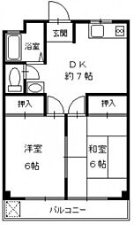 池広ビル 2DKの間取図画像