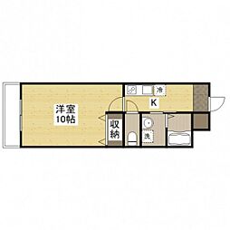 FLATHILL広国際通り 5階1Kの間取り