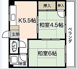 第二楠ビル 3階2Kの間取り