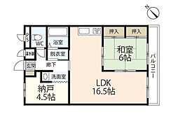 コープ野村光ケ丘 2LDKの間取図画像