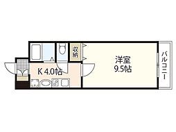 リベラーレ吉川 3階1Kの間取り