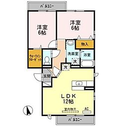 ピア・ドール今津 2LDKの間取図画像