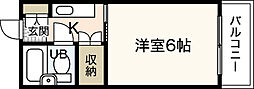 アメニティ長束I 3階1Kの間取り