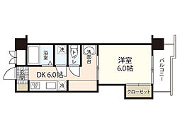 ダイアパレス若草 2階1DKの間取り